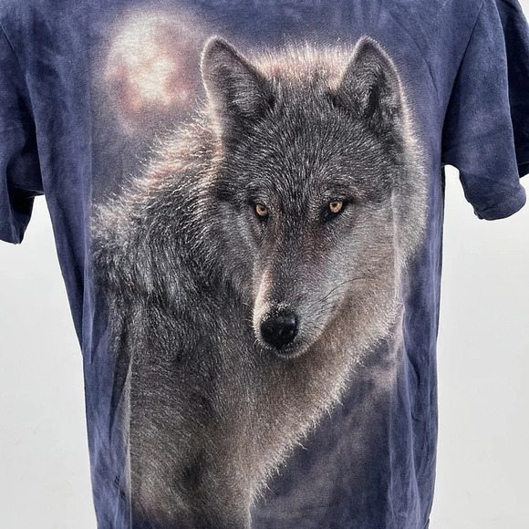 The Mountain Wolf and Moon Tie Dye Short Sleeve T Shirt - Size Small - Picture 2 of 5